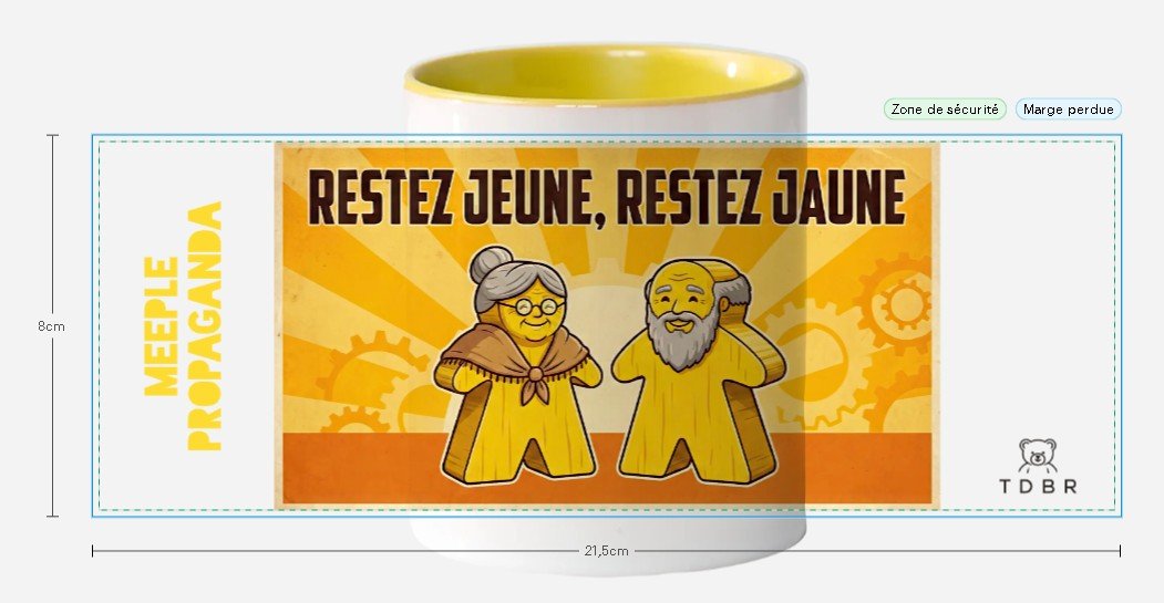 Mug "Meeple propaganda" jaune