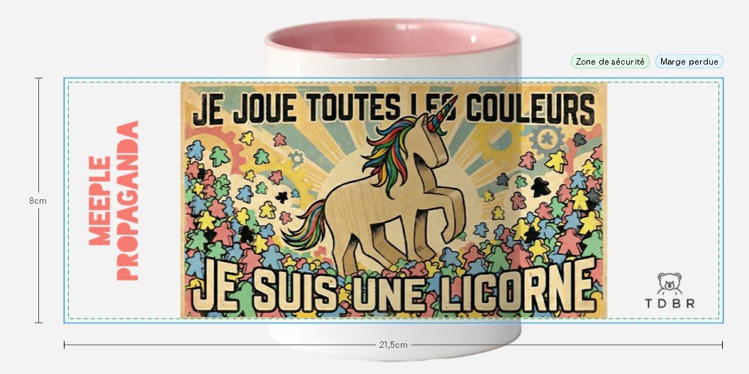 Mug "Meeple propaganda" LIcorne (toutes les couleurs)