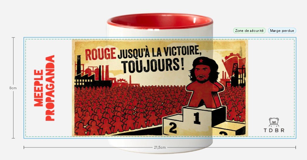 Mug "Meeple propaganda" rouge