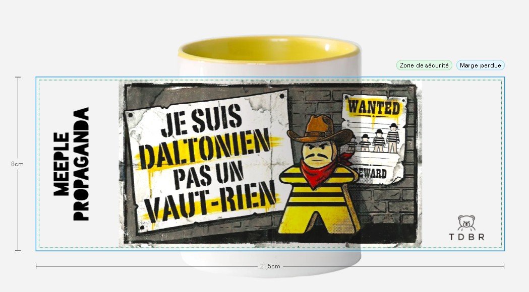 Mug "Meeple propaganda" Daltonien