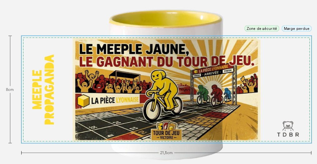 Mug "Meeple Propaganda" Meeple maillot jaune