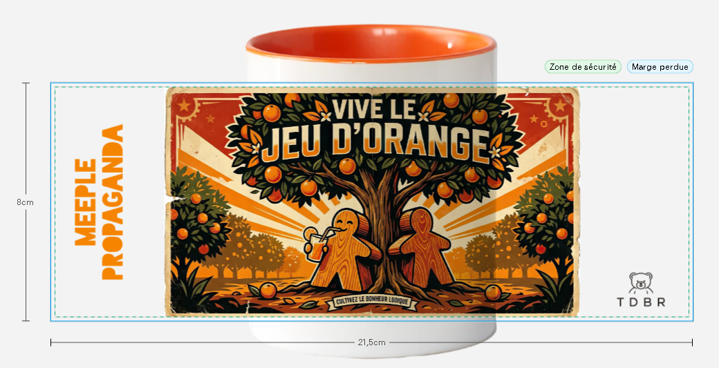 Mug "Meeple Propaganda" Meeple orange