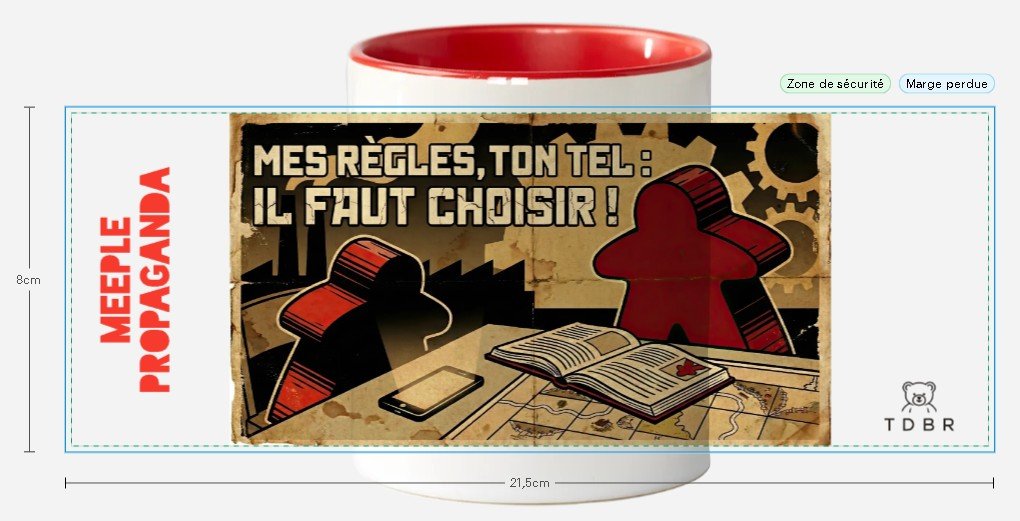 Mug "Meeple propaganda" - Mes règles ou ton tel